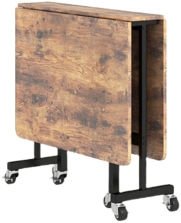 BBWL Klapptisch lappbarer Esstisch für bis zu 6 Personen mit 6 Rollen und Bremsen, stabiler Stahlrahmen, Braun