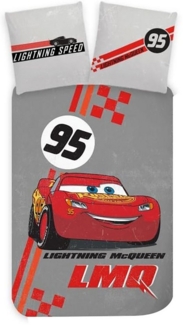 Disney Kinderbettwäsche Disney Cars Lightning McQueen Kinderbettwäsche Rennwagen 100x135cm, Renforcé, 2 teilig
