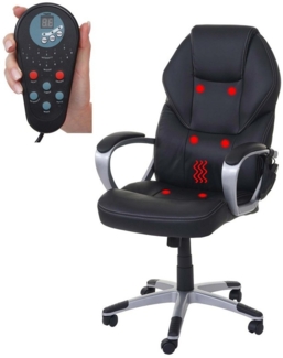 MCW Schreibtischstuhl MCW-A69, 6-Punkt-Massage, Heizfunktion in Rückenlehne, Wippmechanik einstellbar