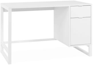 finori Schreibtisch mit Unterschrank Sumatra 120 cm weiß