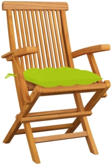vidaXL Gartenstühle mit Hellgrünen Kissen 6 Stk. Massivholz Teak 3062567