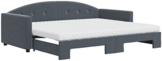 vidaXL Tagesbett Ausziehbar mit Matratzen Dunkelgrau 90x200 cm Samt 3197326