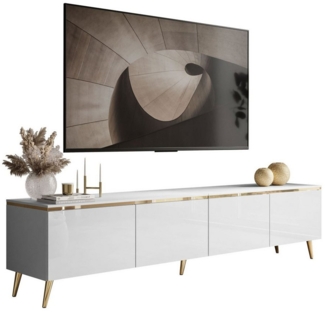 Lookway TV-Schrank CELINE GLOSS 200 auf goldenen Füßen