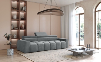 Bigsofa Couchgarnitur DARCY Megasofa in Stoff Salvador Grau