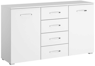 Kombikommode Antigua / Aditio , Holzwerkstoff , Weiß , 140 x 82 x 42 cm