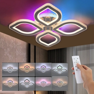 oyajia Deckenleuchte Modern Blumenform Deckenlampe mit RGB Farbwechsel Backlamp, 16 Farben, LED fest integriert, Warmweiß, Naturweiß, Kaltweiß,RGB, Dimmbar mit Fernbedienung, für Schlafzimmer Kinderzimmer Wohnzimmer