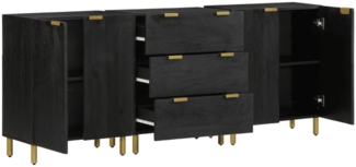 vidaXL 3-tlg. Sideboards Schwarz Holzwerkstoff 3309993
