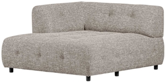 Modulsofa Louis Chaiselongue aus grobmaschigen Stoff Links, Hellgrau