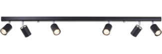 Brilliant Deckenstrahler Different Spotbalken, 119 cm, 6x GU10, schwenkbar, Metall, schwarz