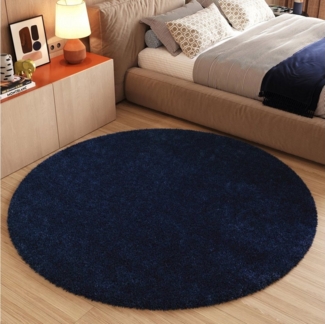 Tapiso Hochflor-Teppich ESSENCE, rund, Höhe: 40 mm, Wohnzimmer, Schlafzimmer, Hochflor, Einfarbig