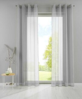 Gardinenbox Gardine, Ösen (2 St), transparent, Voile, 2er Set Transparent »Basel« Bleiband Store 20332TR2