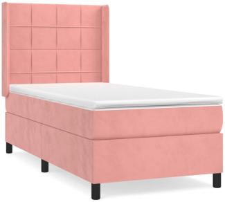 vidaXL Boxspringbett mit Matratze Rosa 80x200 cm Samt 3132650