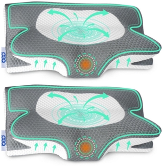 Esun Nackenstützkissen Memory Foam Kissen, Ergonomisches Kopfkissen Orthopädische Kissen, Seitenschlafer Rückenschlafer Bauchschlafer, Set, Kissen vom OEKO-TEX® und CertiPUR Getestet, für Seiten Rücken & Bauchschläfer, Nackenkissen Antischnarchkissen