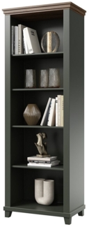 Lomadox Aktenregal EPSOM-83, in grün mit Eiche, 5 offene Fächer, ABS-Kanten