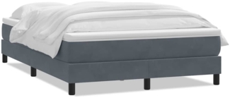 vidaXL Boxspringbett mit Matratze Dunkelgrau 140x210 cm Samt 3315922