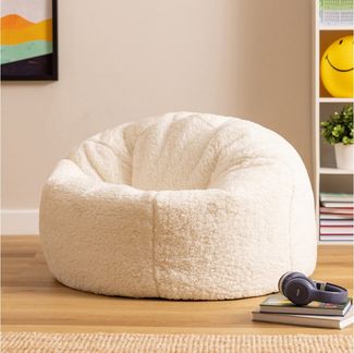 Icon Kingston Sitzsack Kinder, Beige, Fleece Stoff, Sitzsack mit Füllung, Bequemer Kinder Sessel, Kuschelsessel, Lese Sessel, Schlafzimmer, Kinderzimmer, Wohnzimmer