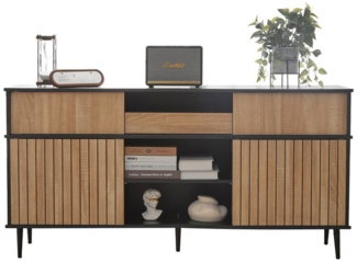 HAUSS SPLOE Sideboard 160×40×80cm Beistellschrank Kommode mit 4 Schiebetüren und 1 Schublade