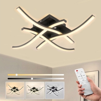 oyajia LED Deckenleuchte 48W Moderne Deckenleuchte, Dimmbar mit Fernbedienung, LED fest integriert, Warmweiß, Naturweiß, Kaltweiß