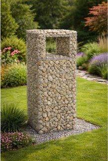 Gabione Gabionen Säule 50x50x150 cm Pfosten eckig Steinkorb Mauer Draht Gitter