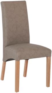 Stuhl Fremont / Foxi, Echtholz, Holz, Stoff, Beige, Braun, 47 x 102 x 57 cm