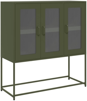 vidaXL Sideboard Olivgrün 100,5x39x107 cm Kaltgewalzter Stahl 853408