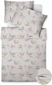 Fleuresse Vegane Mako Satin Bettwäsche Farbe Holunder Größe 155x220+80x80 cm Kopfkissen