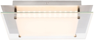 LED Deckenleuchte, nickel-matt, Glas, klar, dimmbar, L 50cm