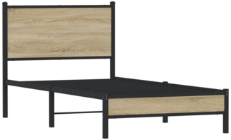 vidaXL Metallbett ohne Matratze Sonoma-Eiche 80x200 cm 4007859