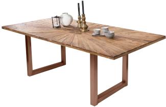 TABLES&Co Tisch 180x100 Recyceltes Teak Natur Metall Braun