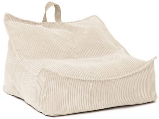 Kids Concept Sitzsack Sitzsack creme-weiss 80 x 75 x 48 für Kinder und Jugendliche (Aus robustem Cord-Stoff)