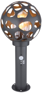 Sockelleuchte, ALU, Edelstahl, Bewegungsmelder, H 45 cm