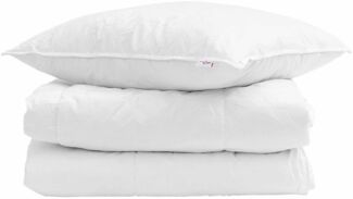 vidaXL Winterbettdecke mit Kissen 2 pcs Weiß Daunenfeder 3376294