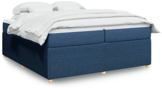 vidaXL Boxspringbett mit Matratze Blau 200x200 cm Stoff 3285601