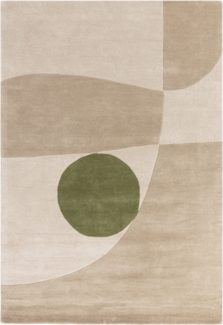 Wollteppich Handgetuftet | Wohnzimmerteppich Weich und Warm | Designerteppich Schalldämpfend | Geometrisches Muster Modern | Neutrale Erdtöne 200x290 cm | ELAN-Maas von Kadima Design