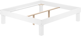 Holzbett Einzelbett Buche Bettrahmen Futonbett Breite wählbar mit hohen Füßen V-60.87W-H