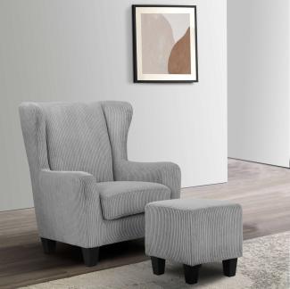 Home affaire Ohrensessel Chilly, Sessel mit Hocker und Federkern-Polsterung, (Set, 2-St, bestehend aus Sessel und Hocker), in Cord und Microfaser-Bezug, Unser Dauertiefpreis