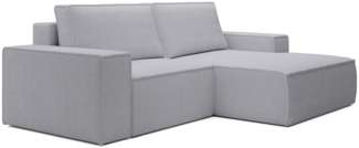 Selsey 'Farese Mini' Ecksofa mit Cordbezug, Schlaffunktion und Stauraum, Hellgrau, rechts