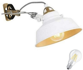 Lichthandel Hoch LED Klemmleuchte Klemmlampe E27 Klemmleuchte Vintage Leselampe Bett incl. LED, LED wechselbar, 4 Watt LED inklusive, 3000K, klemmbar, dreh-, neig- und schwenkbar