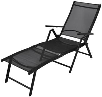 vidaXL Sonnenliege Klappbar Aluminium Schwarz 41741