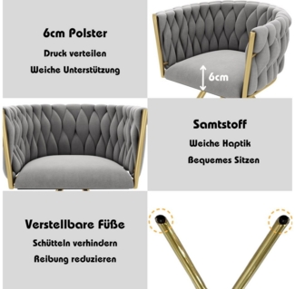 OKWISH Esszimmerstuhl 360°-Drehfunktion (Polsterstuhl, Wohnzimmerstuhl, Küchenstuhl, Drehstuhl, 4 St), mit vier Stützbeinen aus Metall