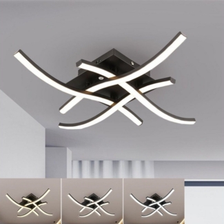 LETGOSPT Deckenleuchte LED Deckenleuchte 4-flammig Wellenförmig lampe, 4x 12 Watt, 4800LM, LED fest integriert, Warmweiß, Naturweiß, Kaltweiß, Dimmbar mit Fernbedienung,für Wohnzimmer, Schlafzimmer, Flur, Küche