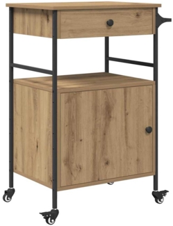 vidaXL Küchentrolley Artisan Eiche und Schwarz 56 x 43 x 89.5 cm 871667