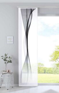 Gardinenbox Schiebegardine (1 St), Klettband, blickdicht, Microfaser, Bedruckt Microsatin Blickdicht mit Paneelwagen 2022400B