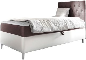 Boxspringbett 'Lenda Junior 1', rosa, 80 x 200 cm, Rechts