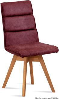 Esszimmerstuhl drehbar (8er-Set) Doris 47x92x60 Eiche geölt/Marsala