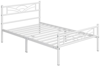 Yaheetech Bettgestell Metallbett mit Kopfteil, Einzelbett/Doppelbett Metallbettrahmen, 90-160 cm (B)