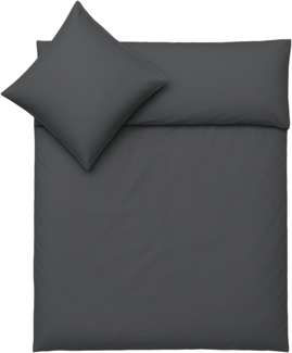 Bettwäsche 2tlg 135x200cm Microfaser mit Reißverschluss atmungsaktiv 2x Navy-Blau