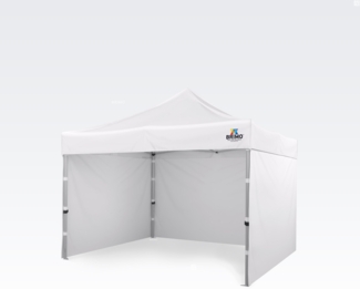 Pavillon 3x3m - mit 3 Wänden - Weiß