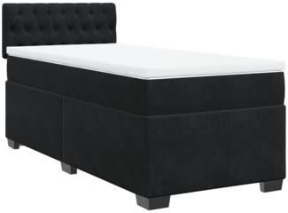 vidaXL Boxspringbett mit Matratze Schwarz 80x200 cm Samt 3286170