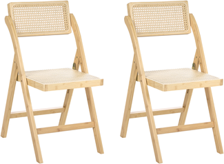 Esszimmerstuhl 2er Set klappbar MODANE Bambusholz Hellbraun